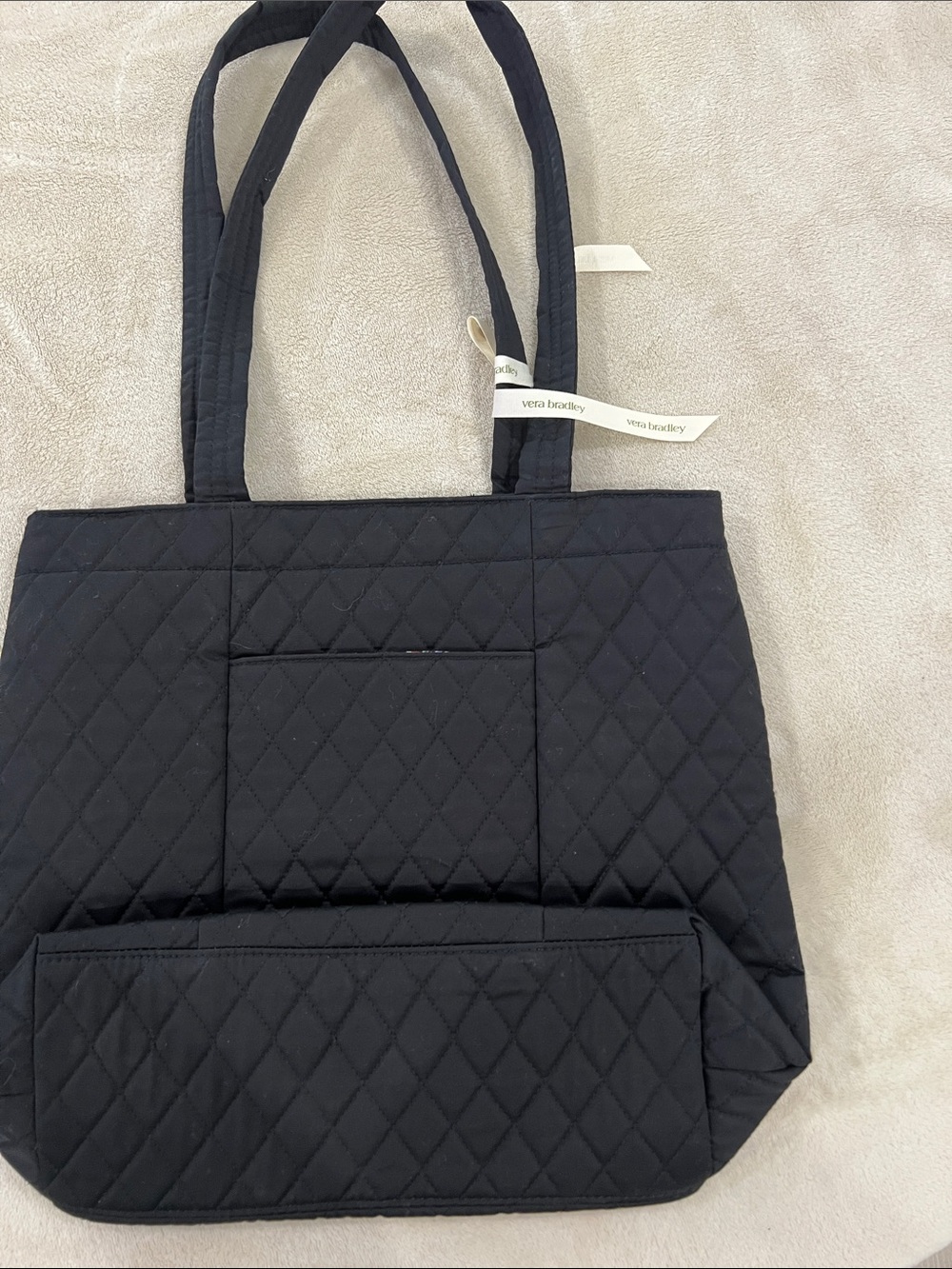 Vera Bradley Black Quilted Shoulder Tote